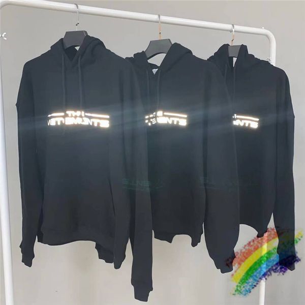 2021 new reflective letters the hoodie men women 1:1 vetements hooded embroidered mark vtm sweatshirts ebqz, Black